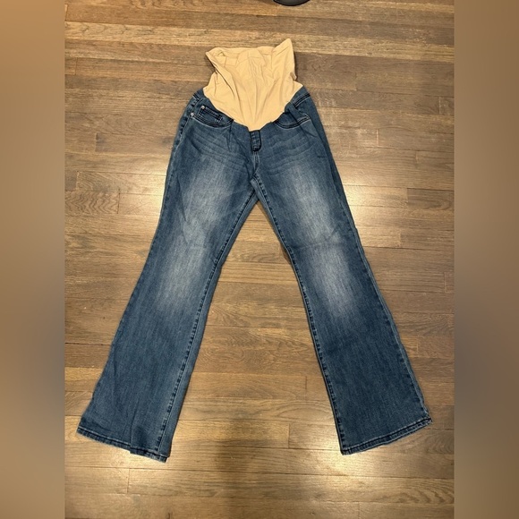 Indigo blue Women's Flared Maternity Blue Jeans size medium - Picture 2 of 7